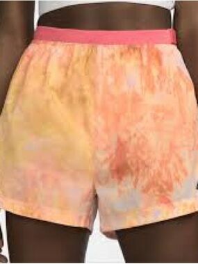 Nike Women's Pink & Peach Tie-Dye Athletic Shorts